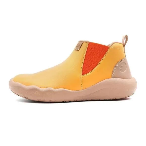UIN Women's High Top Ankle Boots Casual Comfort Walking Shoes(Goldenrod Granada)