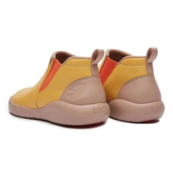 UIN Women's High Top Ankle Boots Casual Comfort Walking Shoes(Goldenrod Granada)