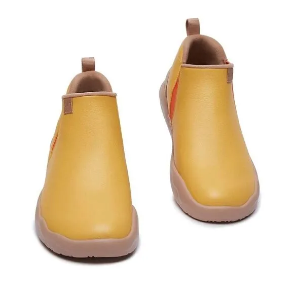 UIN Women's High Top Ankle Boots Casual Comfort Walking Shoes(Goldenrod Granada)