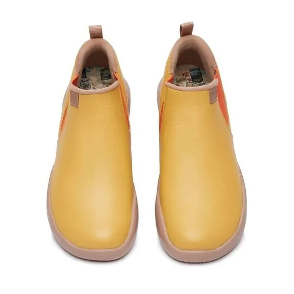 UIN Women's High Top Ankle Boots Casual Comfort Walking Shoes(Goldenrod Granada)