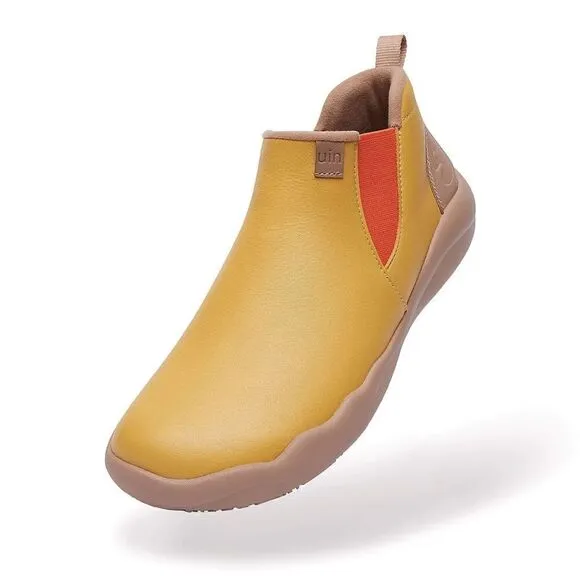 UIN Women's High Top Ankle Boots Casual Comfort Walking Shoes(Goldenrod Granada)