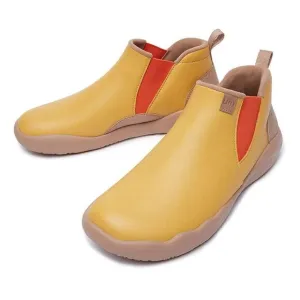 UIN Women's High Top Ankle Boots Casual Comfort Walking Shoes(Goldenrod Granada)