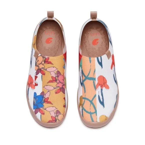 UIN Women's Slip-On Walking Travel comfort Shoes Toledo (PAINTED LILY)