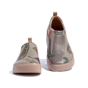 UIN Women's Walking Shoes Microfiber Comfort Sneaker (Paisley Check 2)