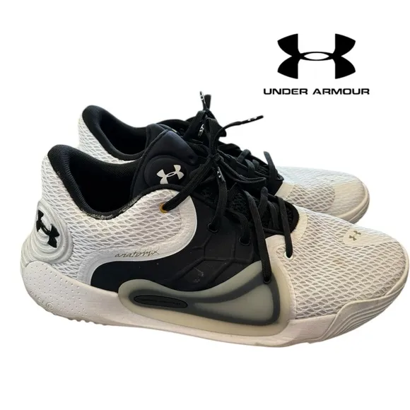 Under Armour Men's Anatomix Spawn 2 Chaos White Black Basketball Sneakers 13