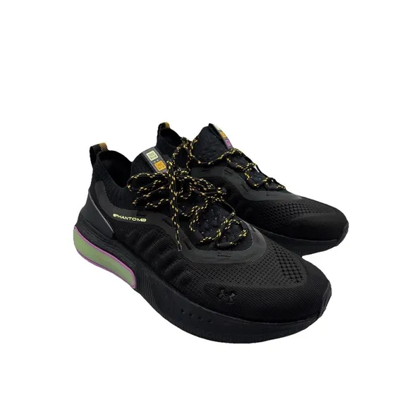 Under Armour Men's Black Green Yellow Pink -UA HOVR Phantom 4 -3027669 - Men 8.5