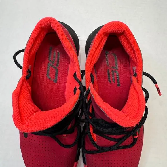 Under Armour UA Curry SC 3Zero 3 GS Red Black Basketball Sneakers Size 5.5Y EUC