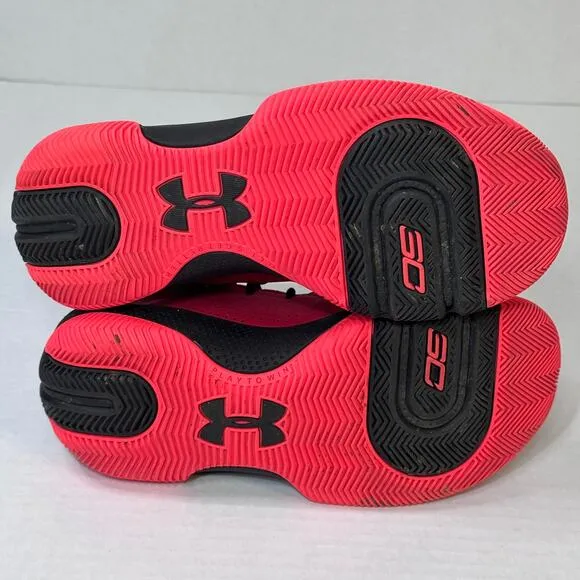 Under Armour UA Curry SC 3Zero 3 GS Red Black Basketball Sneakers Size 5.5Y EUC