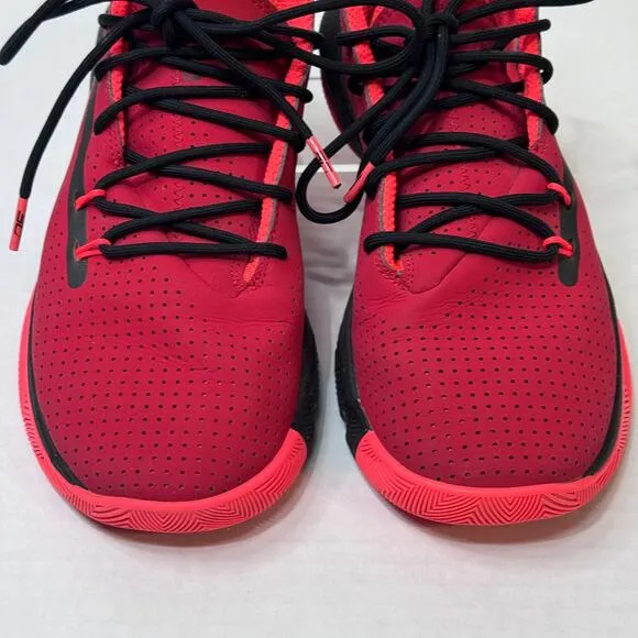 Under Armour UA Curry SC 3Zero 3 GS Red Black Basketball Sneakers Size 5.5Y EUC