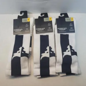 Under Armour UA Project Rock Playmaker Mid-Crew Socks Men 12-16 White Black