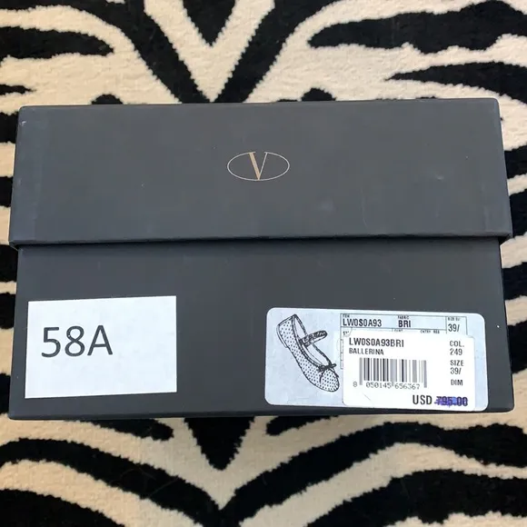 Valentino Rockstud Crystal Leather Ballerina Flat