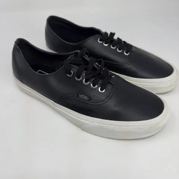 Vans Authentic Decon Snake Skin Black Leather Sneakers Size Men 7 Women 8.5