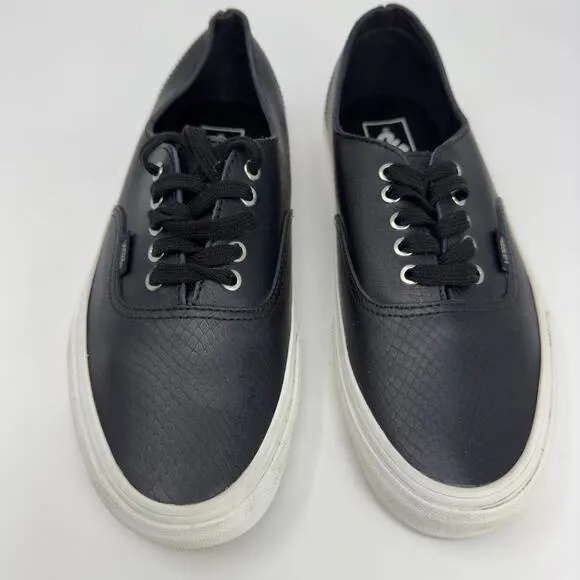 Vans Authentic Decon Snake Skin Black Leather Sneakers Size Men 7 Women 8.5