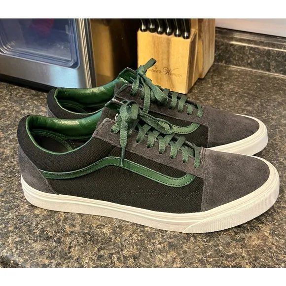 VANS Club Old Skool Shoes Green Gray &amp; Black