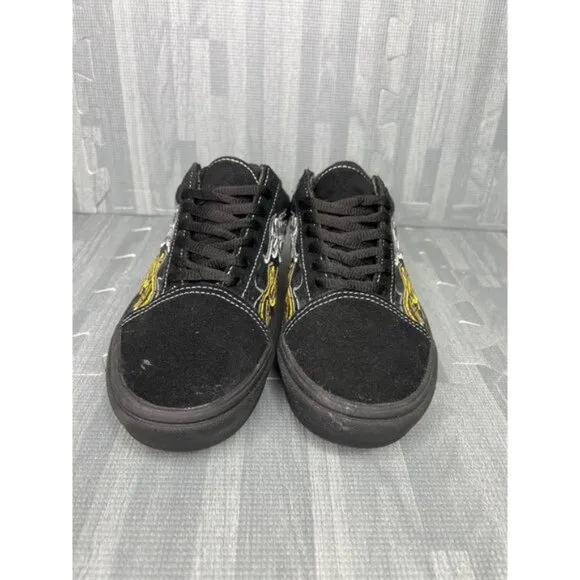 Vans Comfycush Old Skool Sneakers Size 6 Black Flames