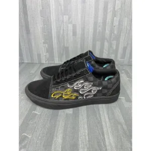 Vans Comfycush Old Skool Sneakers Size 6 Black Flames