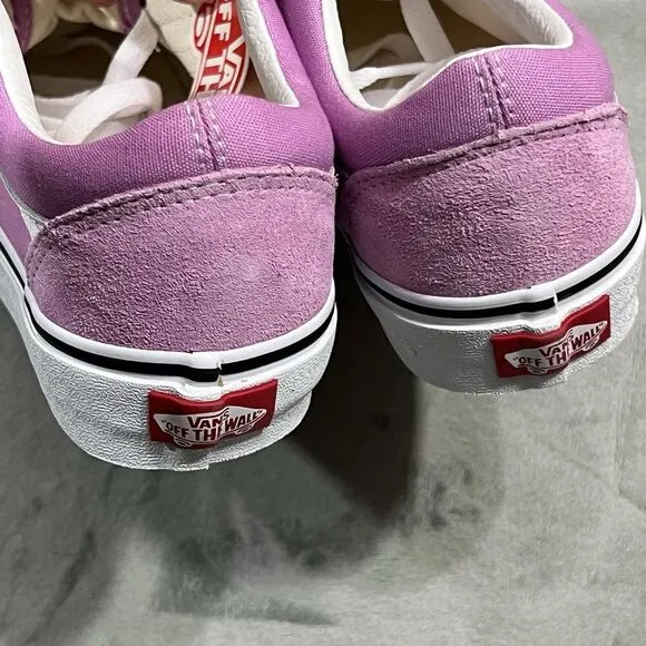 VANS Old Skool Pink Low Top Womens 6.5 Orchid White Skate Shoe Sneakers (Mens 5)