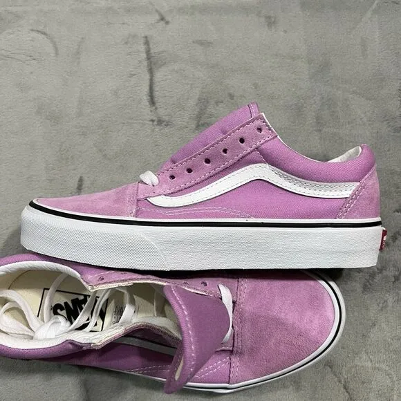 VANS Old Skool Pink Low Top Womens 6.5 Orchid White Skate Shoe Sneakers (Mens 5)