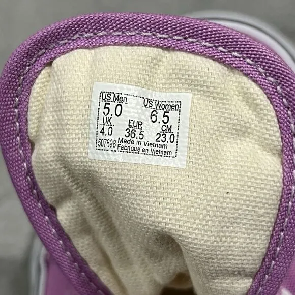 VANS Old Skool Pink Low Top Womens 6.5 Orchid White Skate Shoe Sneakers (Mens 5)