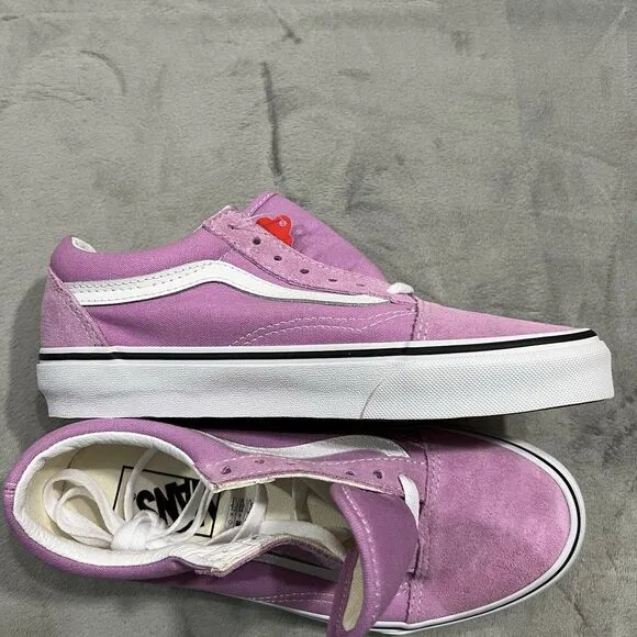 VANS Old Skool Pink Low Top Womens 6.5 Orchid White Skate Shoe Sneakers (Mens 5)