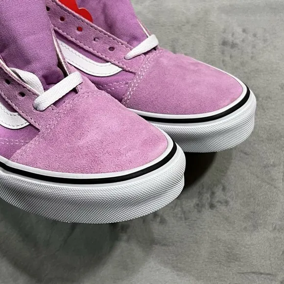 VANS Old Skool Pink Low Top Womens 6.5 Orchid White Skate Shoe Sneakers (Mens 5)