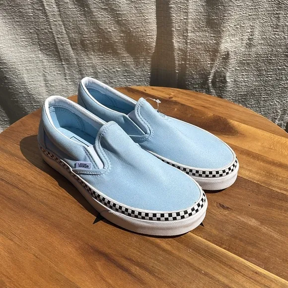 Vans Shoes Vans Classic Slip-On Check Foxing Blue Boys 4.5 - Women 6