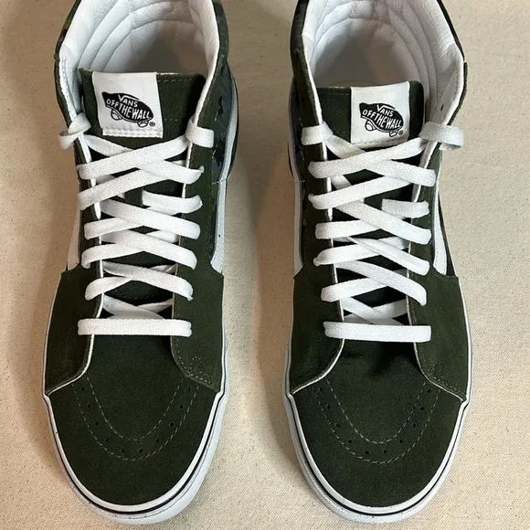 Vans Sk8-Hi Drippy Camo Green/White - Size 10 - High-Top Sneakers