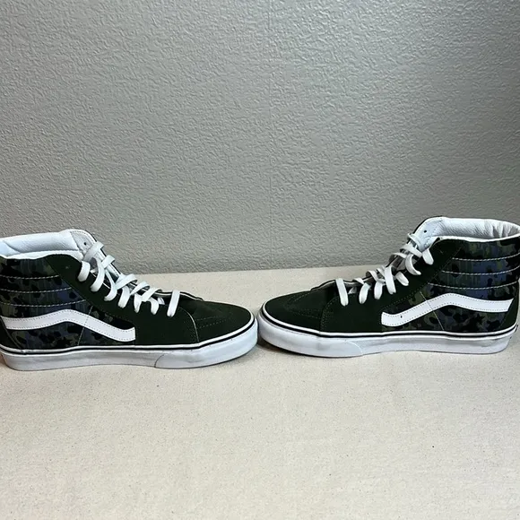 Vans Sk8-Hi Drippy Camo Green/White - Size 10 - High-Top Sneakers