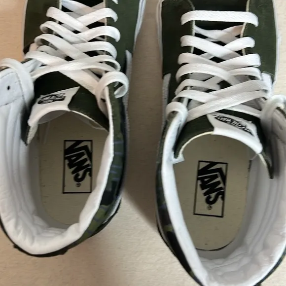 Vans Sk8-Hi Drippy Camo Green/White - Size 10 - High-Top Sneakers