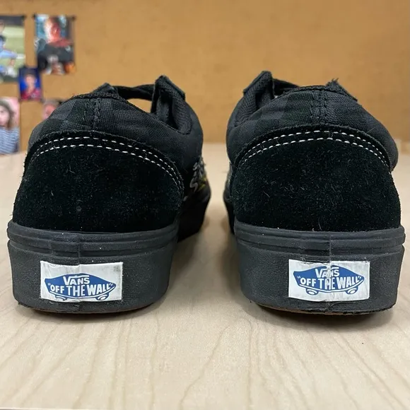 Vans Sneakers Boys 3.5 Girls 5 Old Skool ComfyCush Ignition Suede Canvas Flames