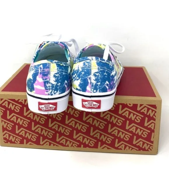 VANS Women's Size ComfyCush Authentic Tie-Dye Orchid Low Sneakers VN0A3WM749L