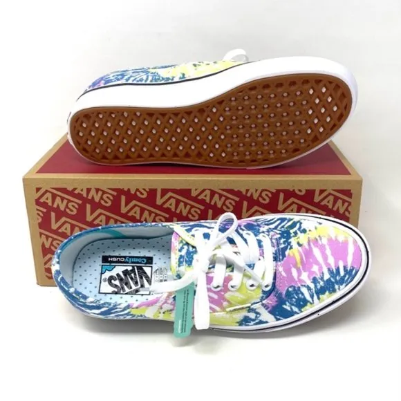 VANS Women's Size ComfyCush Authentic Tie-Dye Orchid Low Sneakers VN0A3WM749L