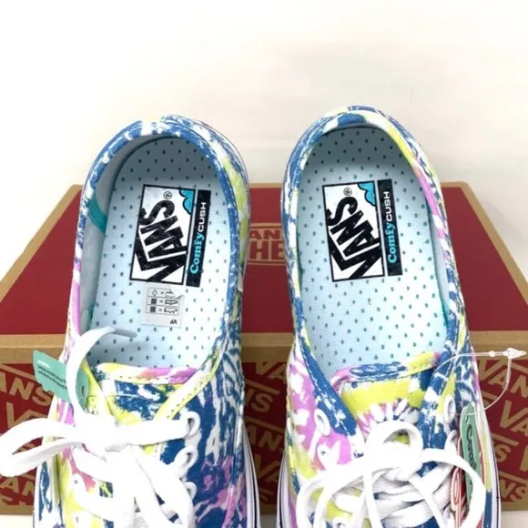 VANS Women's Size ComfyCush Authentic Tie-Dye Orchid Low Sneakers VN0A3WM749L