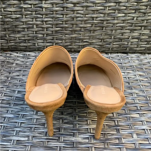 Veronica Beard Pointy Toe Lisa Suede Mule Sandals in Latte, Size 6, NEW