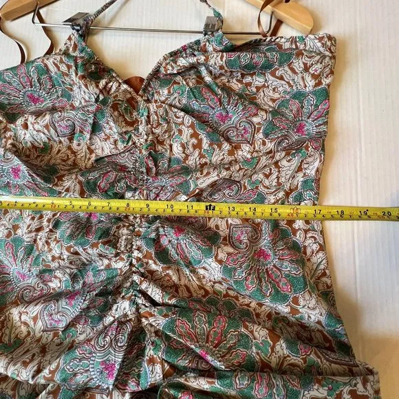 Veronica Beard Sz 14 Aldana Ruched Paisley Midi-Dress NWT $698