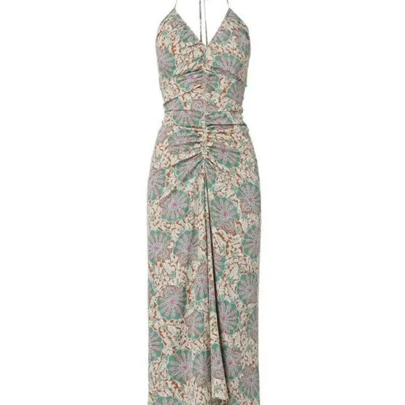 Veronica Beard Sz 14 Aldana Ruched Paisley Midi-Dress NWT $698