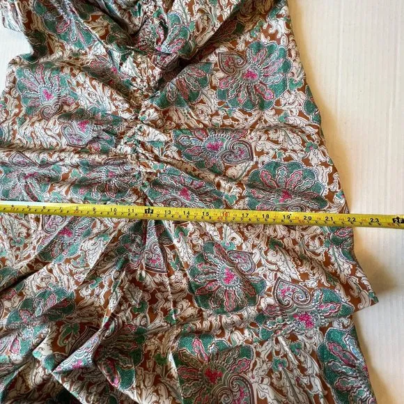 Veronica Beard Sz 14 Aldana Ruched Paisley Midi-Dress NWT $698