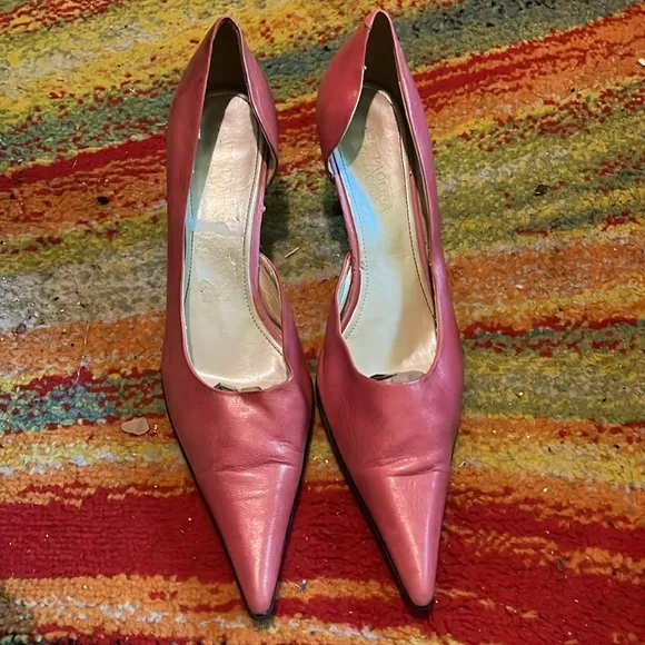 Via Paolina Collection Elegant Pink Leather Women's Shoes SIZE: 12