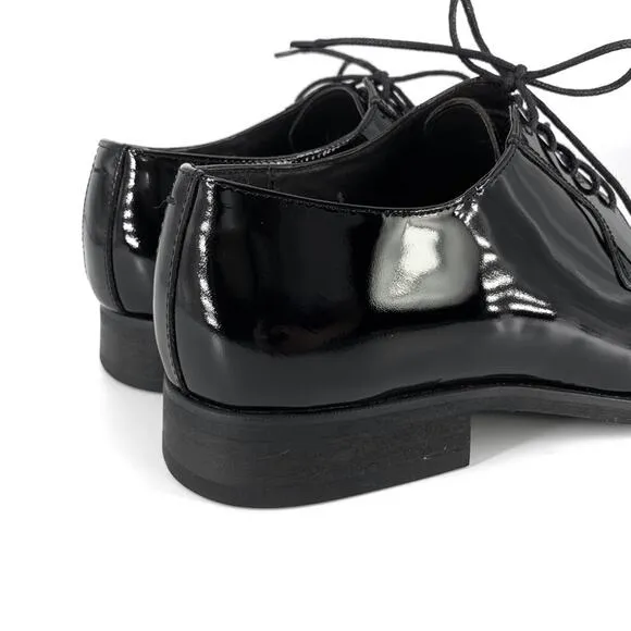 VIA SPIGA Laconi Tuxedo Dress Shoe Black Patent 9.5 D