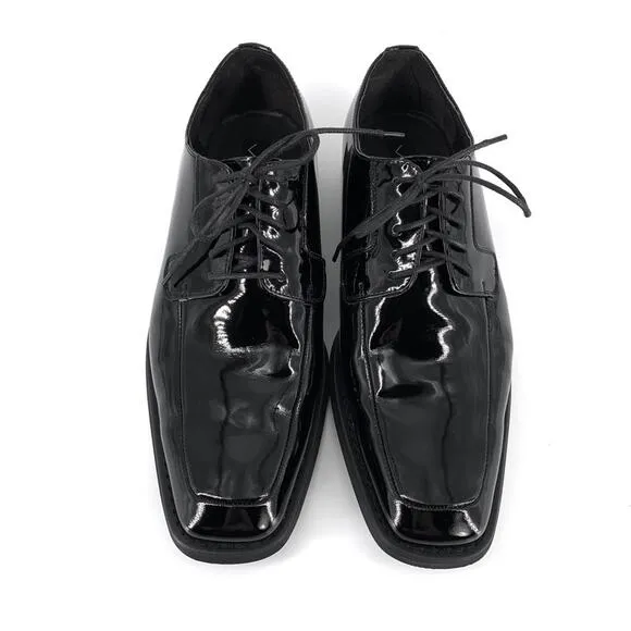 VIA SPIGA Laconi Tuxedo Dress Shoe Black Patent 9.5 D