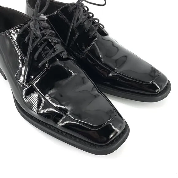 VIA SPIGA Laconi Tuxedo Dress Shoe Black Patent 9.5 D
