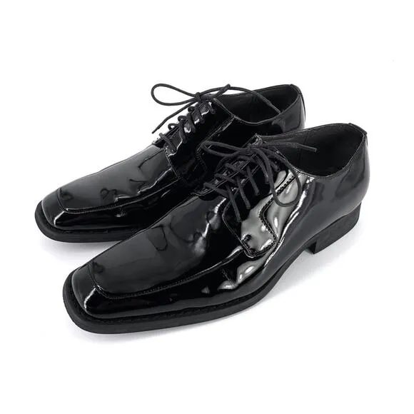 VIA SPIGA Laconi Tuxedo Dress Shoe Black Patent 9.5 D