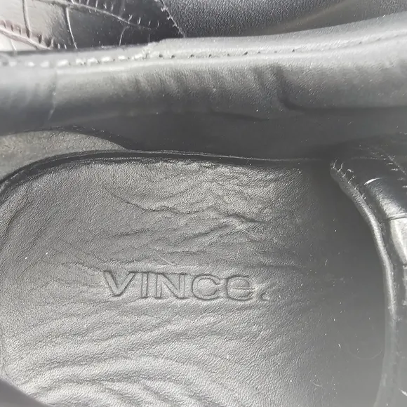 Vince Benfield Black Leather Platform Sneakers Women's Sz 7.5 M WO