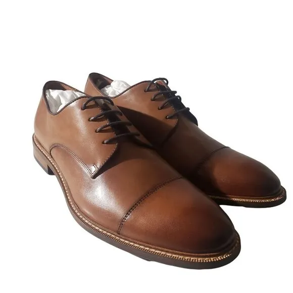 Vince Camuto VY Lamson Cap Toe Oxford Cognac/Brown shoes size 11.5 M NIB
