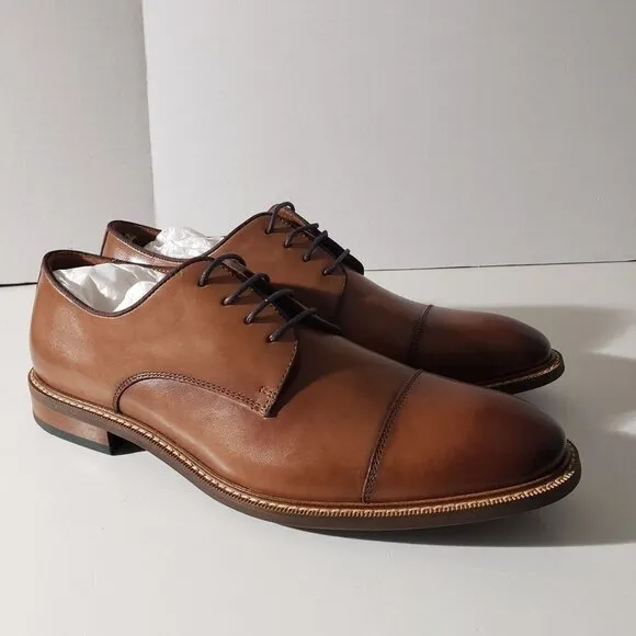 Vince Camuto VY Lamson Cap Toe Oxford Cognac/Brown shoes size 11.5 M NIB