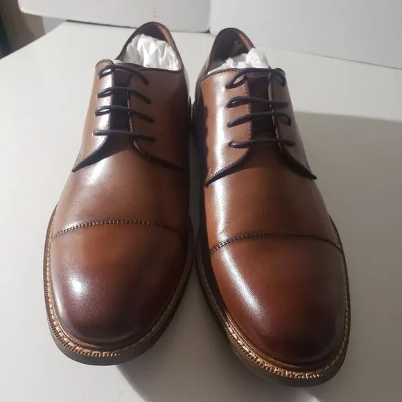 Vince Camuto VY Lamson Cap Toe Oxford Cognac/Brown shoes size 11.5 M NIB