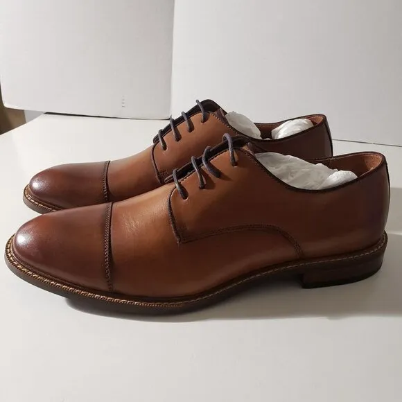 Vince Camuto VY Lamson Cap Toe Oxford Cognac/Brown shoes size 11.5 M NIB