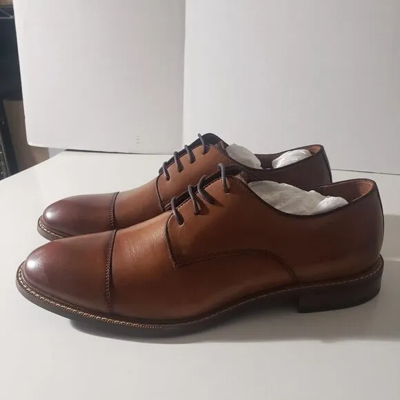 Vince Camuto VY Lamson Cap Toe Oxford Cognac/Brown shoes size 11.5 M NIB