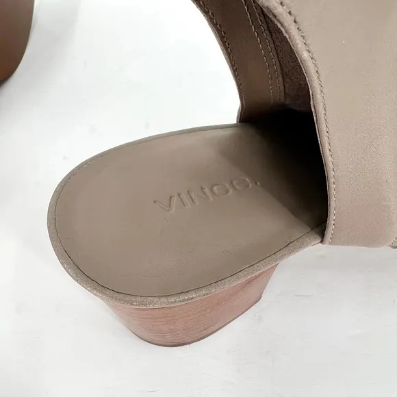 VINCE Shoes Womens 11 41 Taupe Gray Jane Open Toe Sandal Bootie Woodsmoke Heel