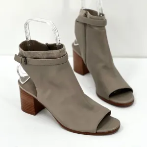 VINCE Shoes Womens 11 41 Taupe Gray Jane Open Toe Sandal Bootie Woodsmoke Heel